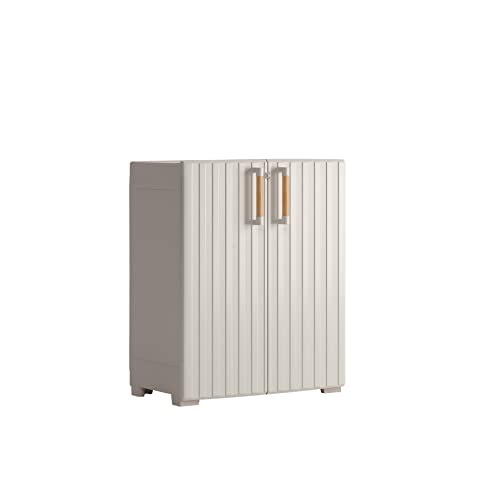 Keter Groove Base Indoor Outdoor Garage Utility Multi purpose Cabinet – Beige/Sand