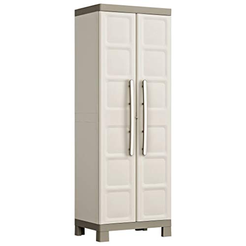 Keter Excellence High Indoor Garage Utility Multi purpose Cabinet - Sand/Dove Grey